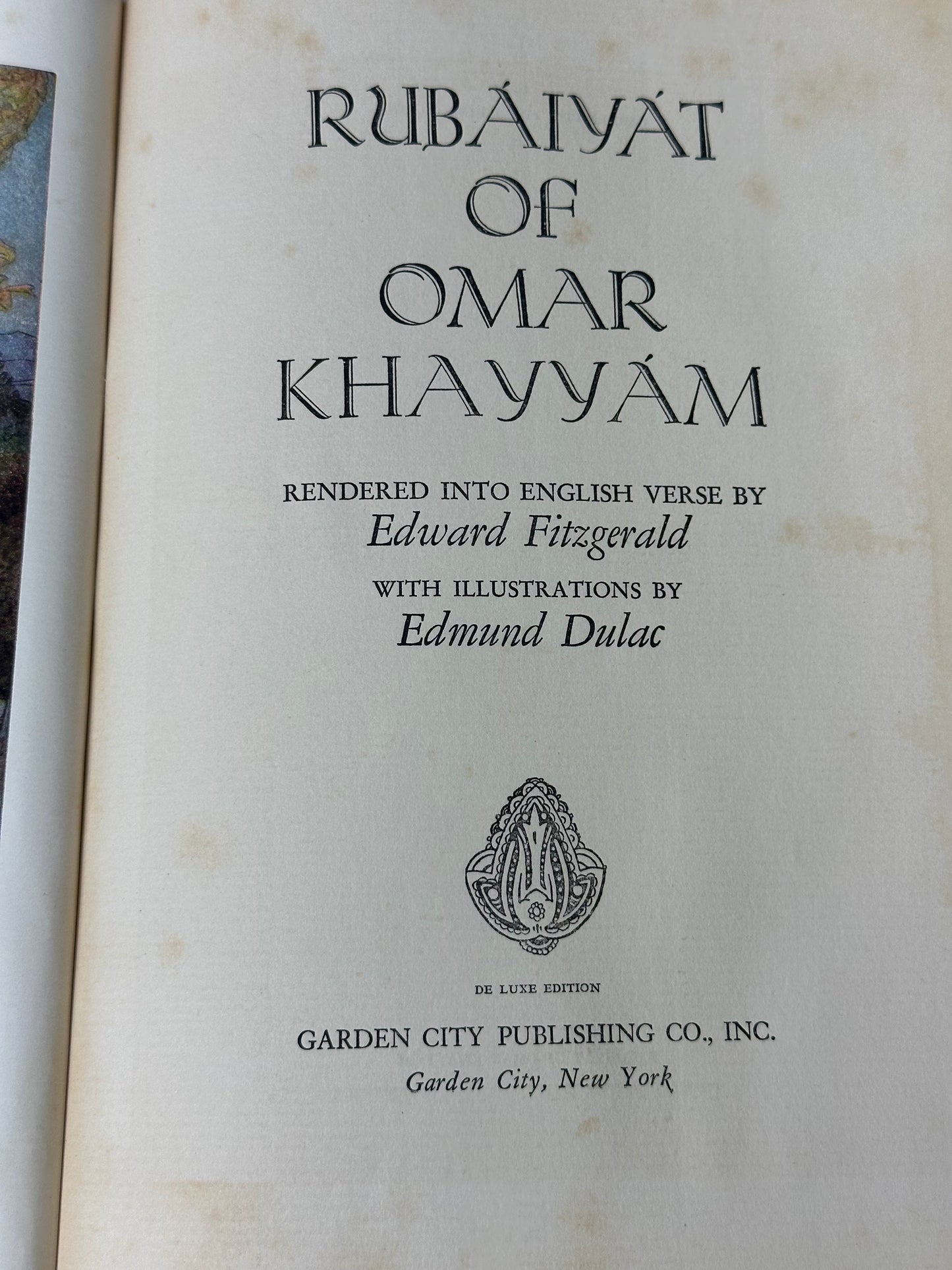 Rubaiyat of Omar Khayyam by Edward Fitzgerald 1937