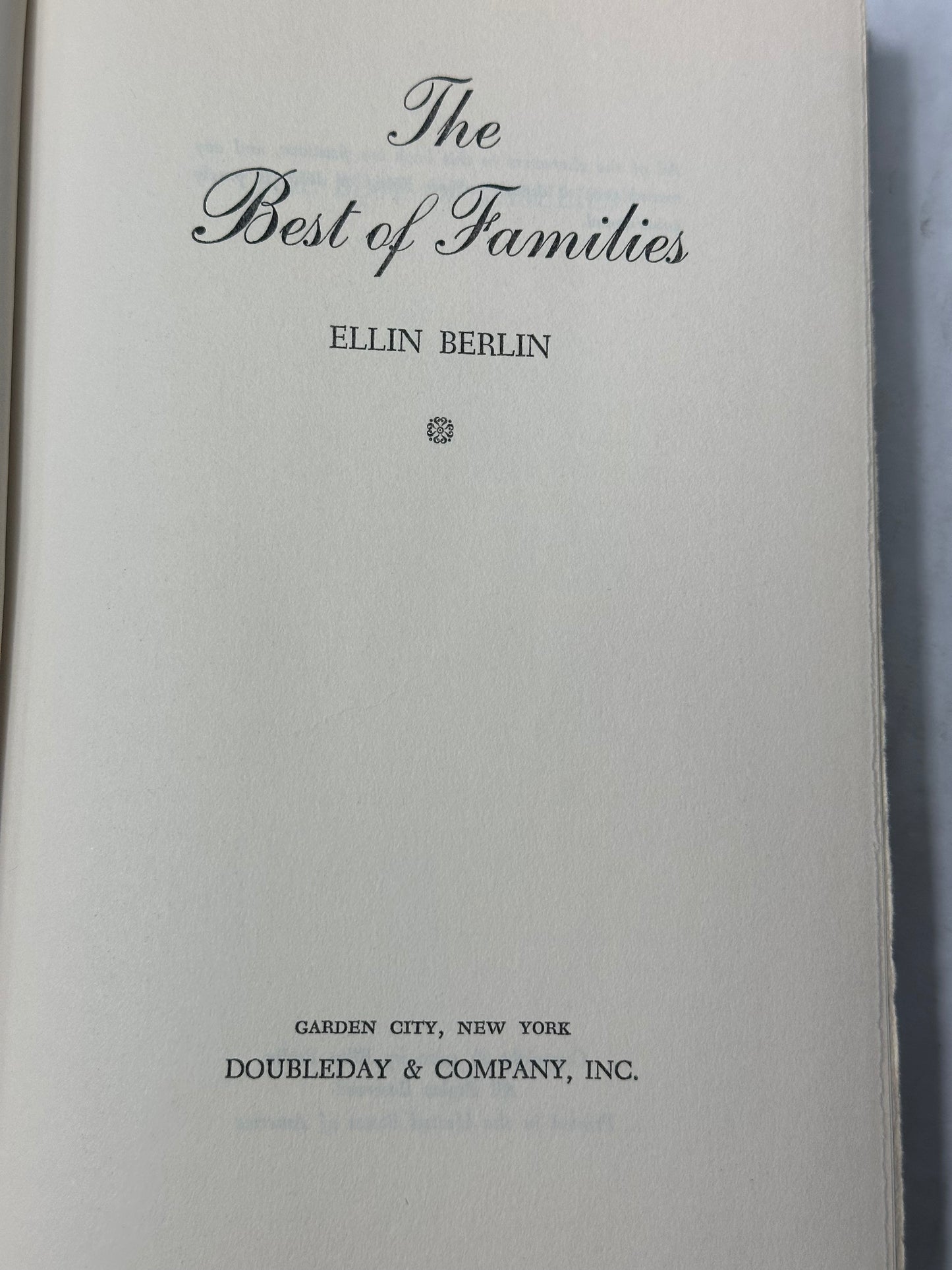 The Best of Families 1970 Ellin Berlin