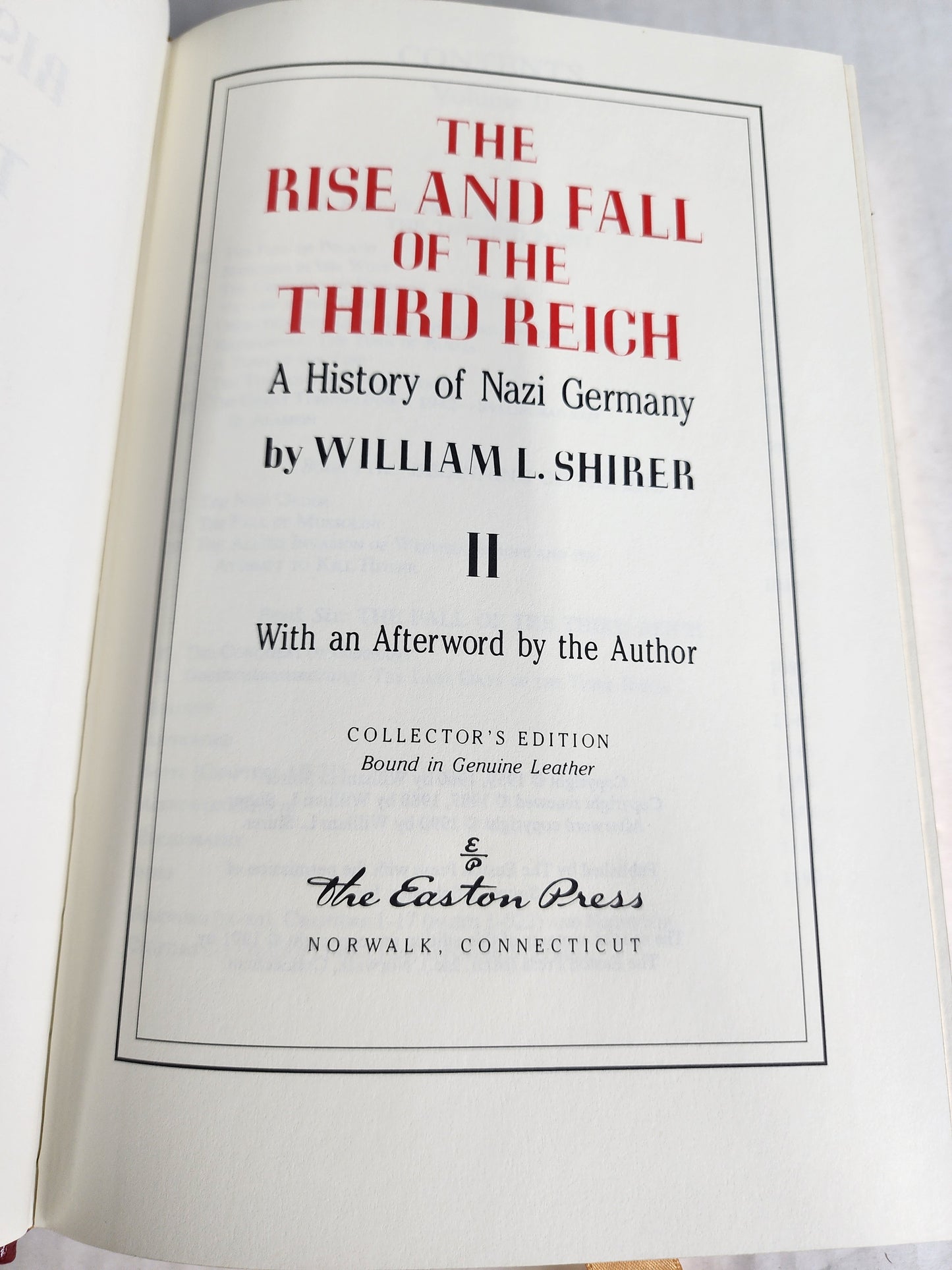 The Rise and Fall of the Third Reich by William Shirer Easton Press Volume 2