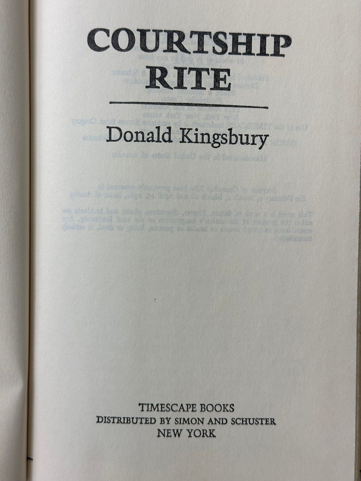 Courtship Rite by Donald Kingsbury 1982