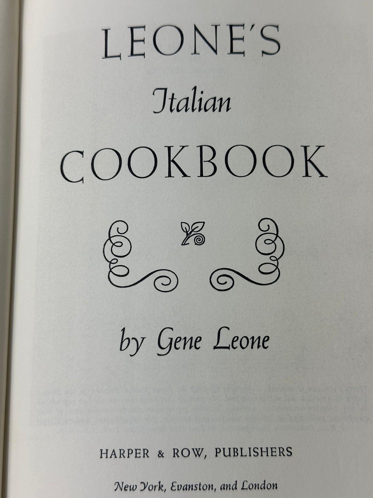 Leone’s Italian Cookbook by Gene Leone 1967