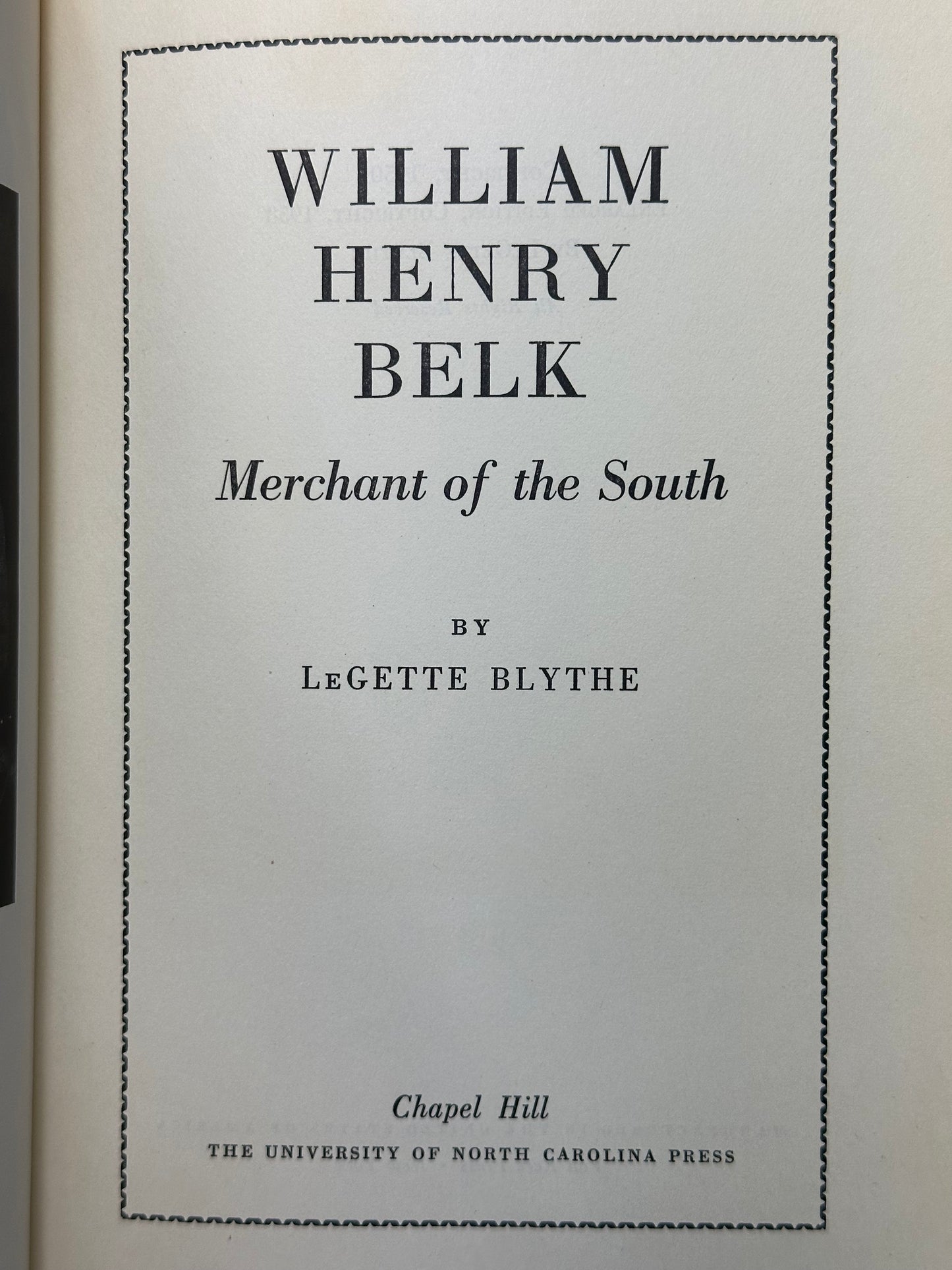 William Henry Belk 1958 William Belk