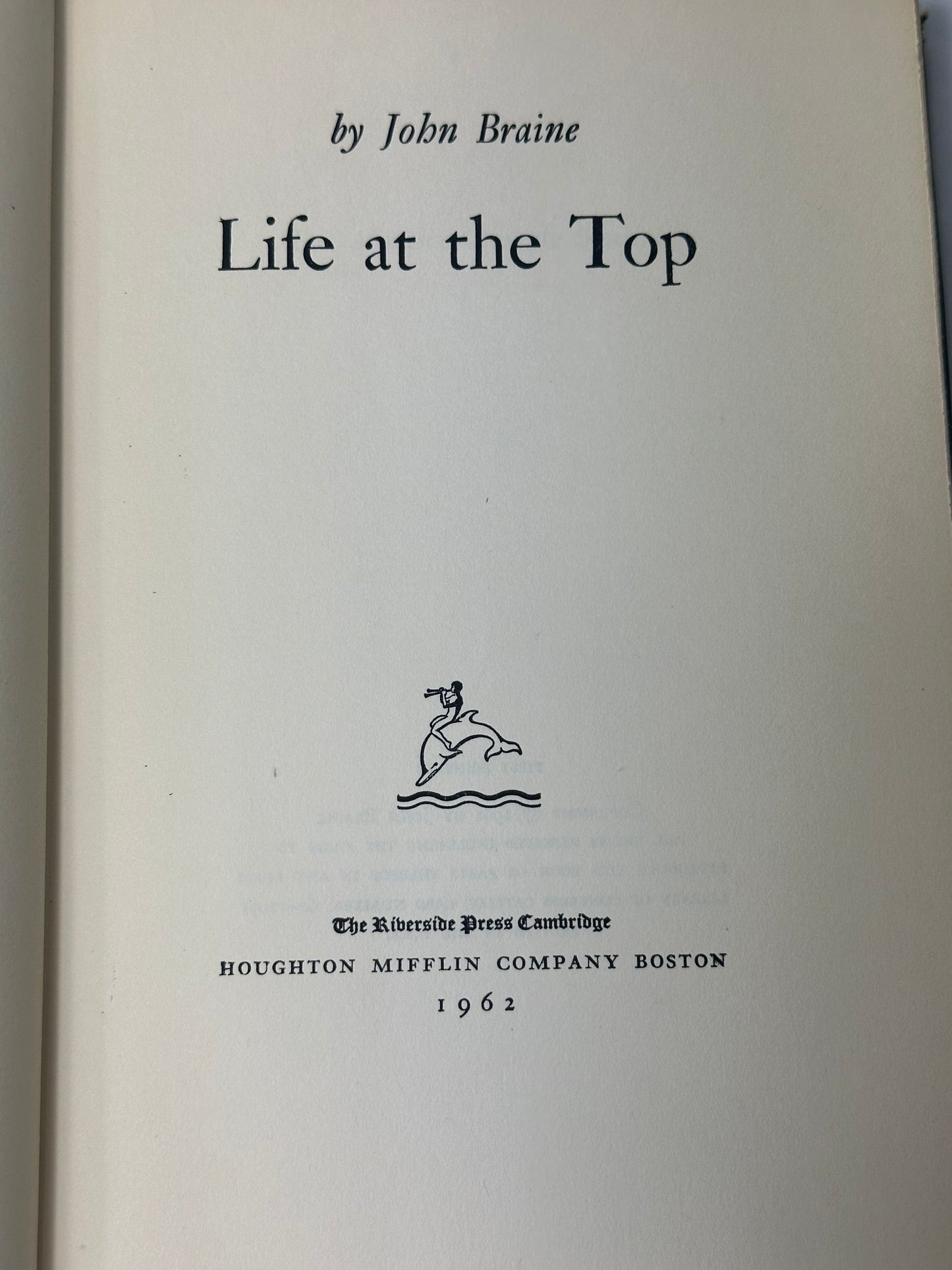 Life at the Top by John Braine 1962