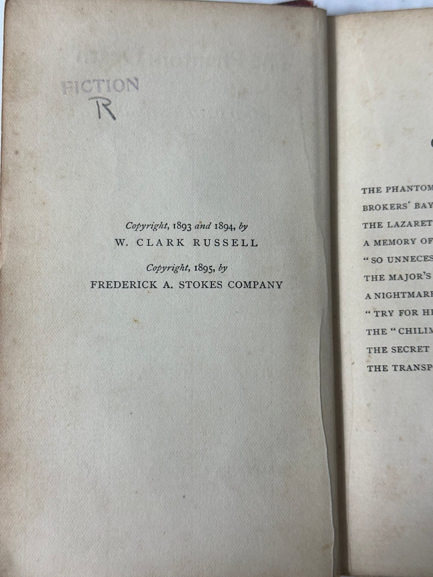 The Phantom Death 1895 W. Clark Russell