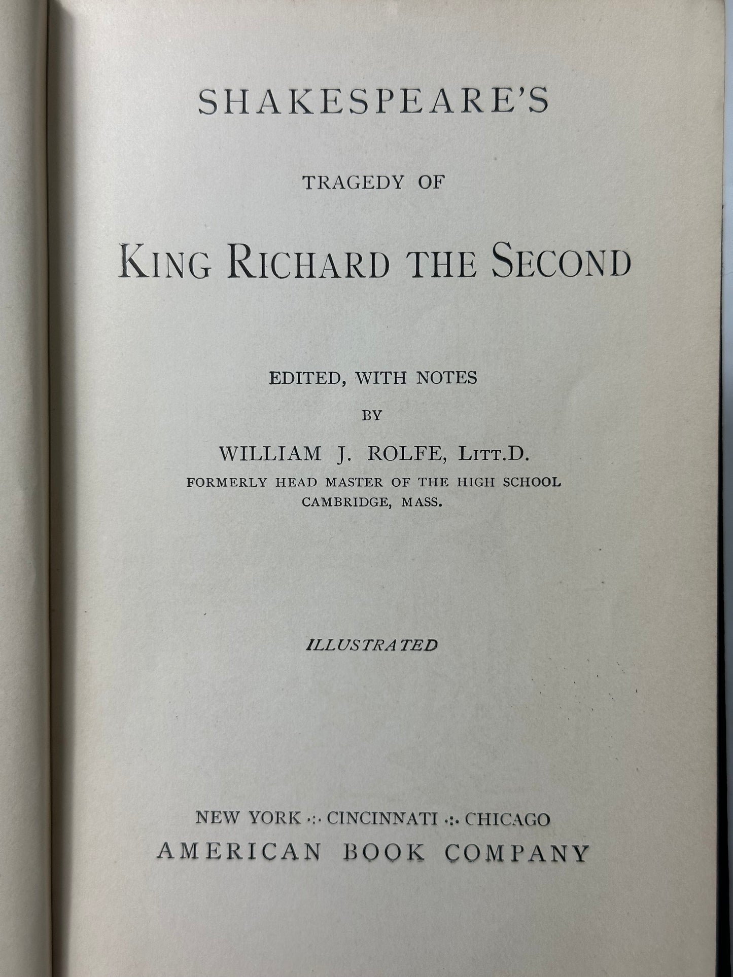 King Richard The Second William Rolfe 1905