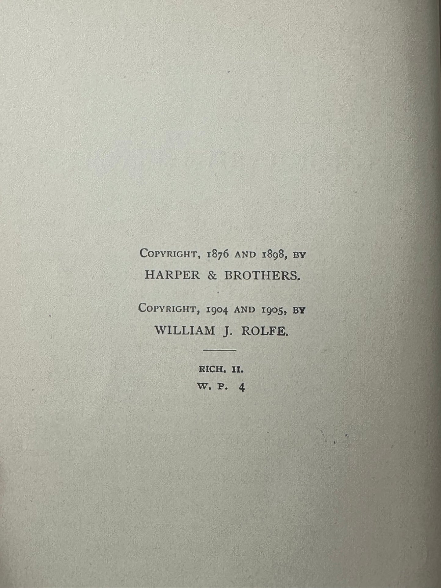 King Richard The Second William Rolfe 1905