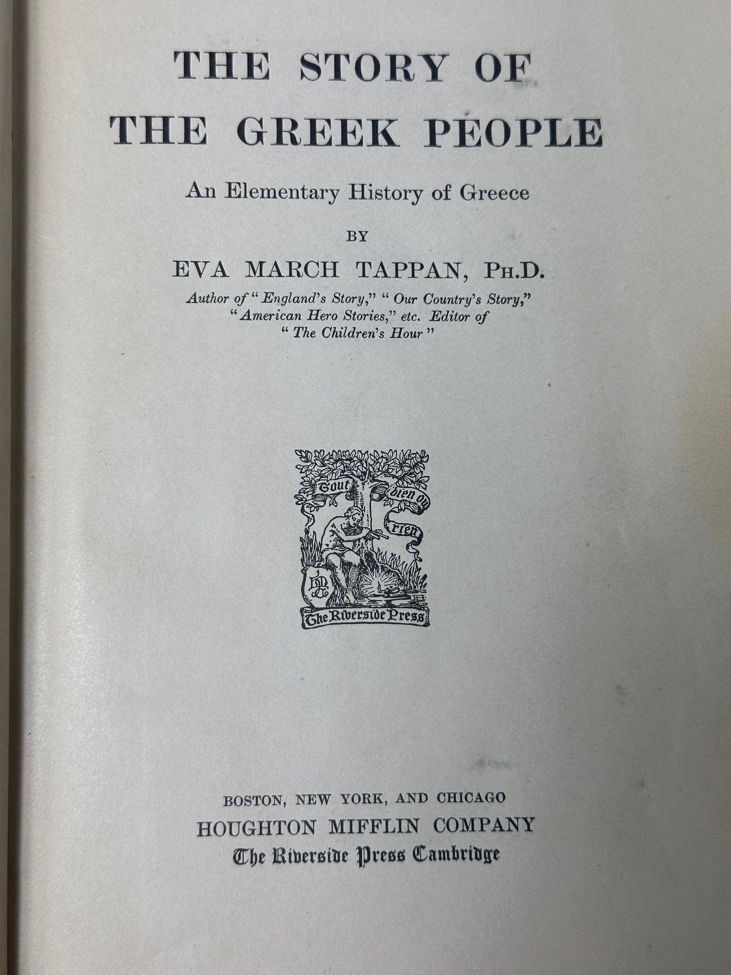 The Story of the Greek People by Tappan 1908