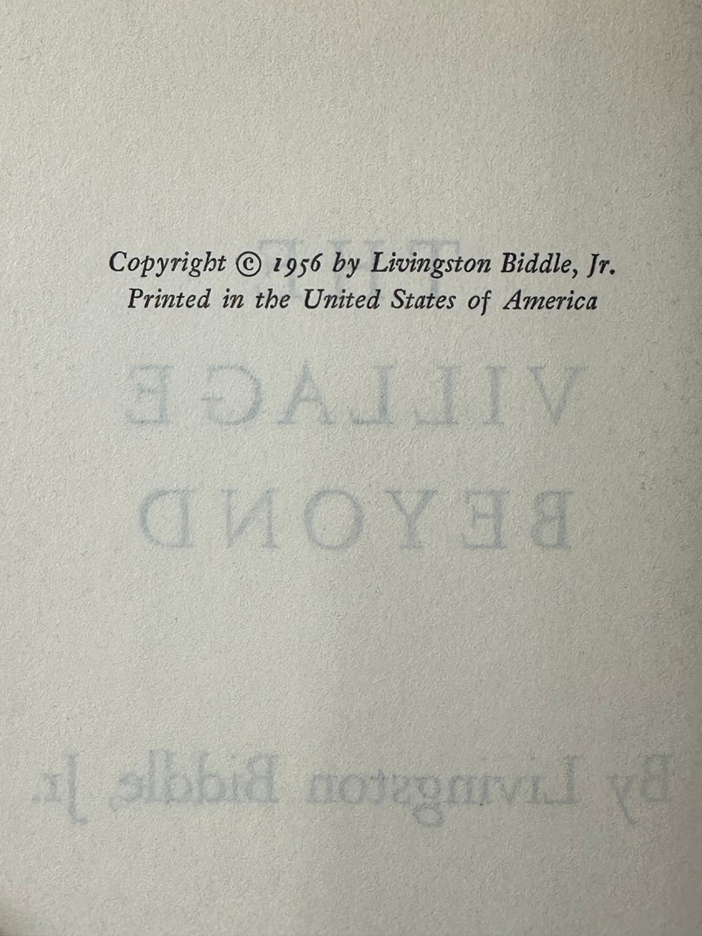 The Village Beyond by Livingston Biddle Jr. 1956