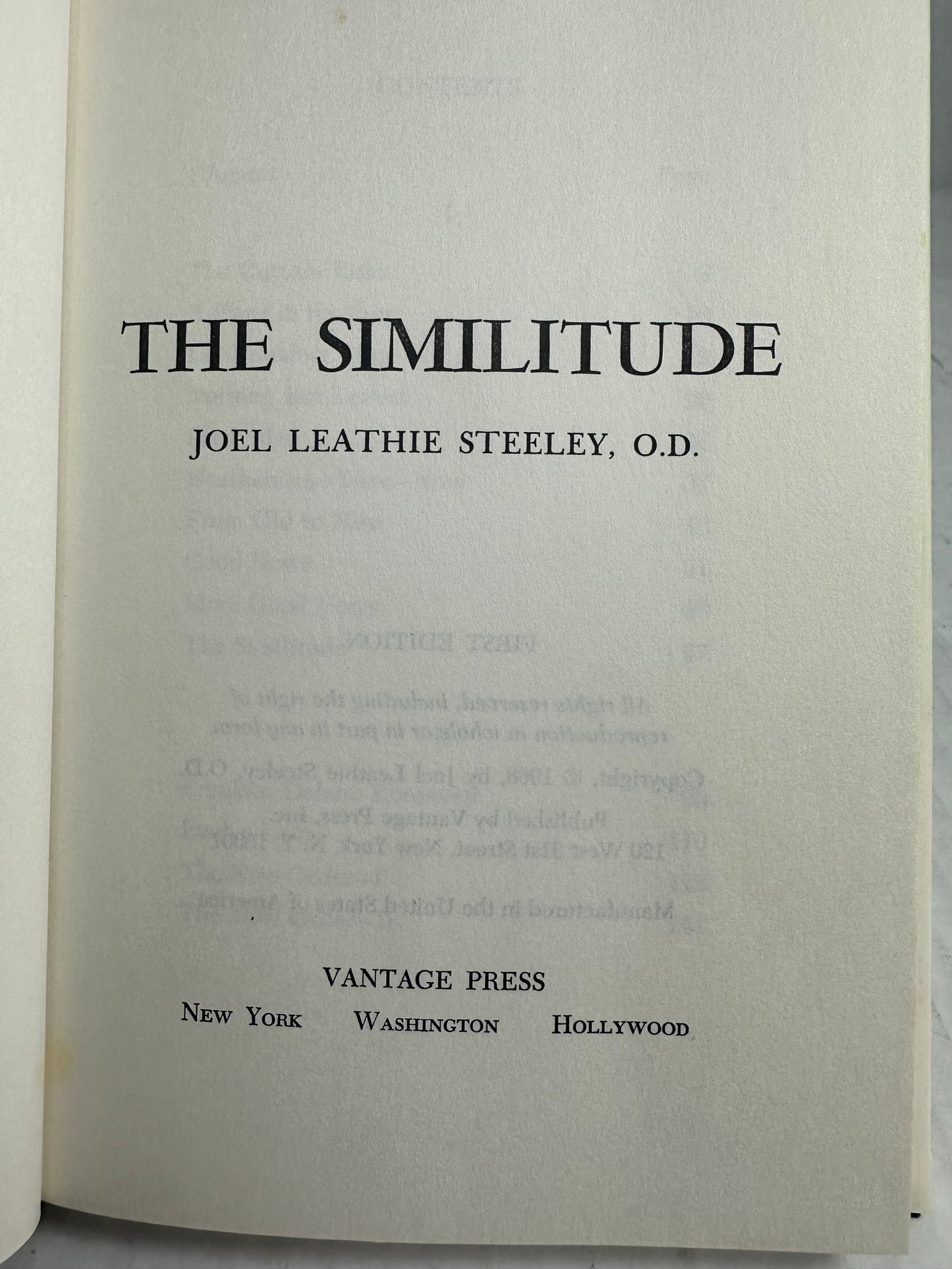 The Similitude 1st 1968 Joel Steeley