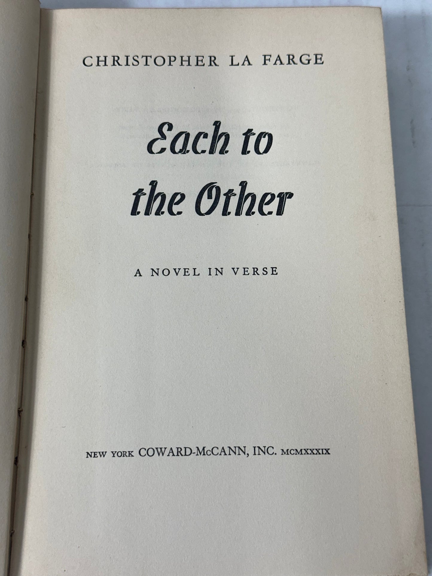 Each to the Other by Christopher La Farge 1939