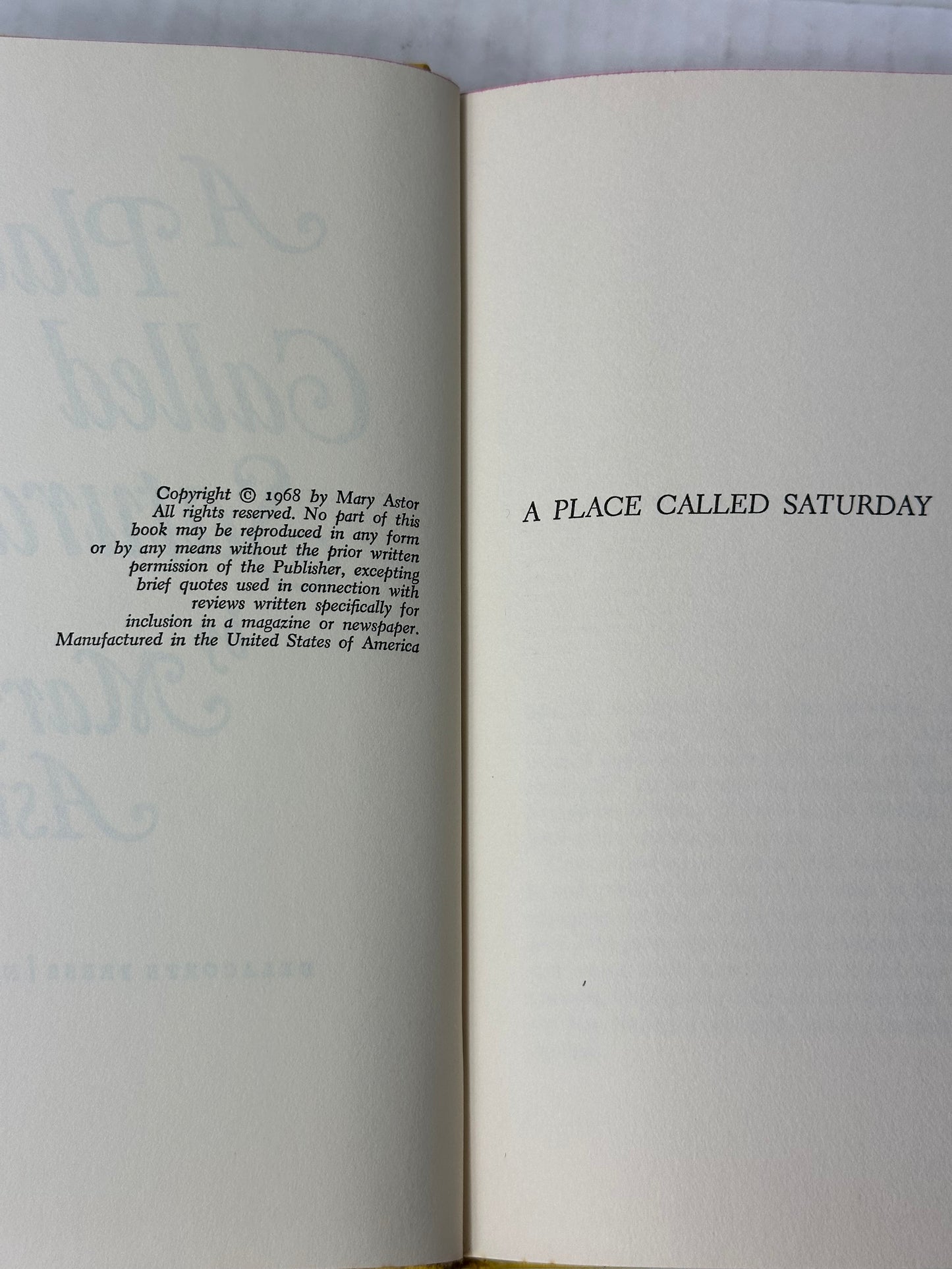 A Place Called Saturday by Mary Astor 1968