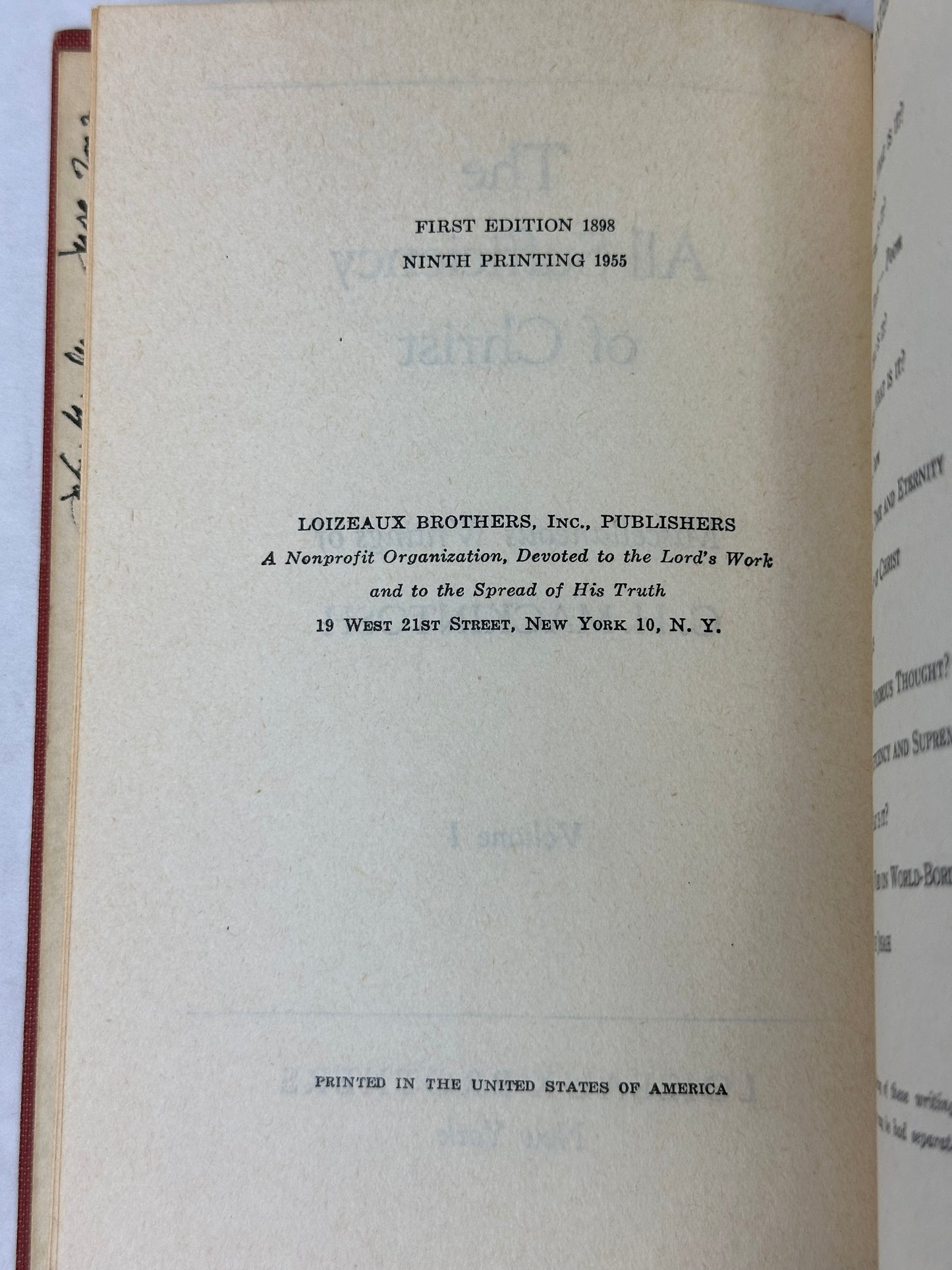 Miscellaneous Writings 1955 The All Sufficiency of Christ