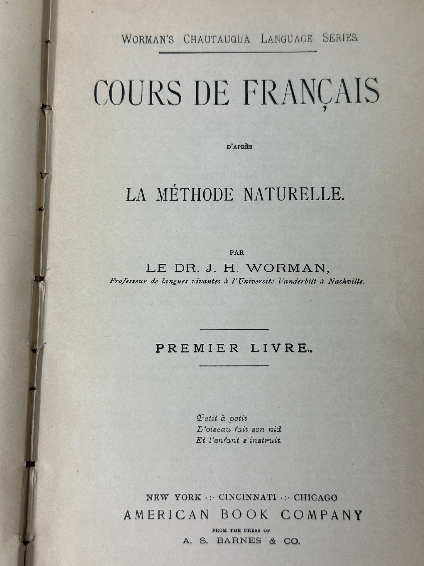 First French Book by Dr. James Worman