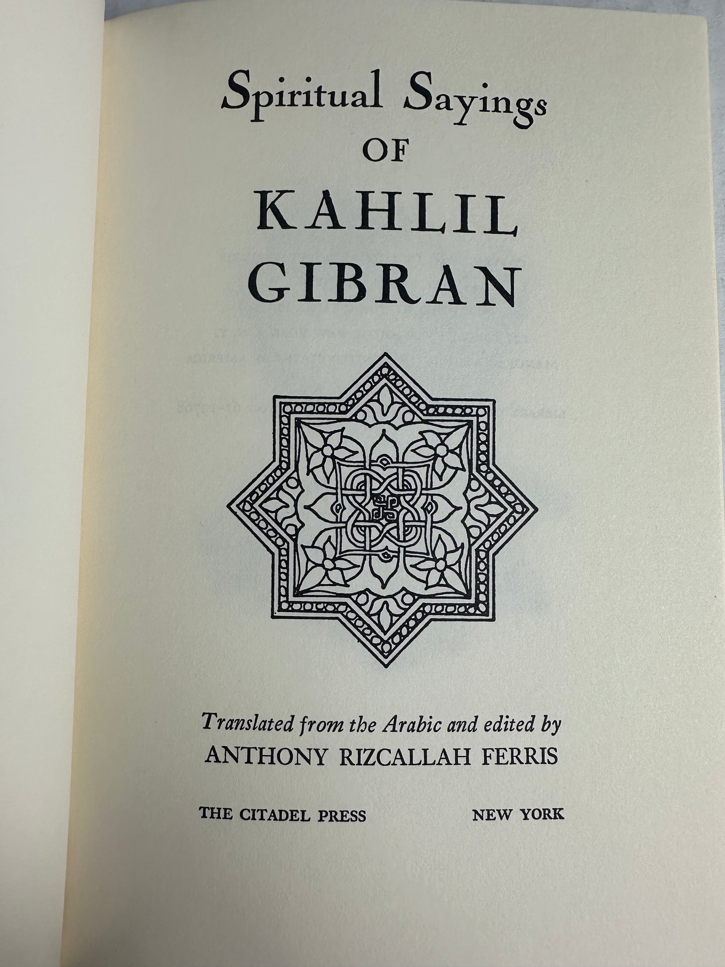 Spiritual Sayings of Kahlil Gibran 1962