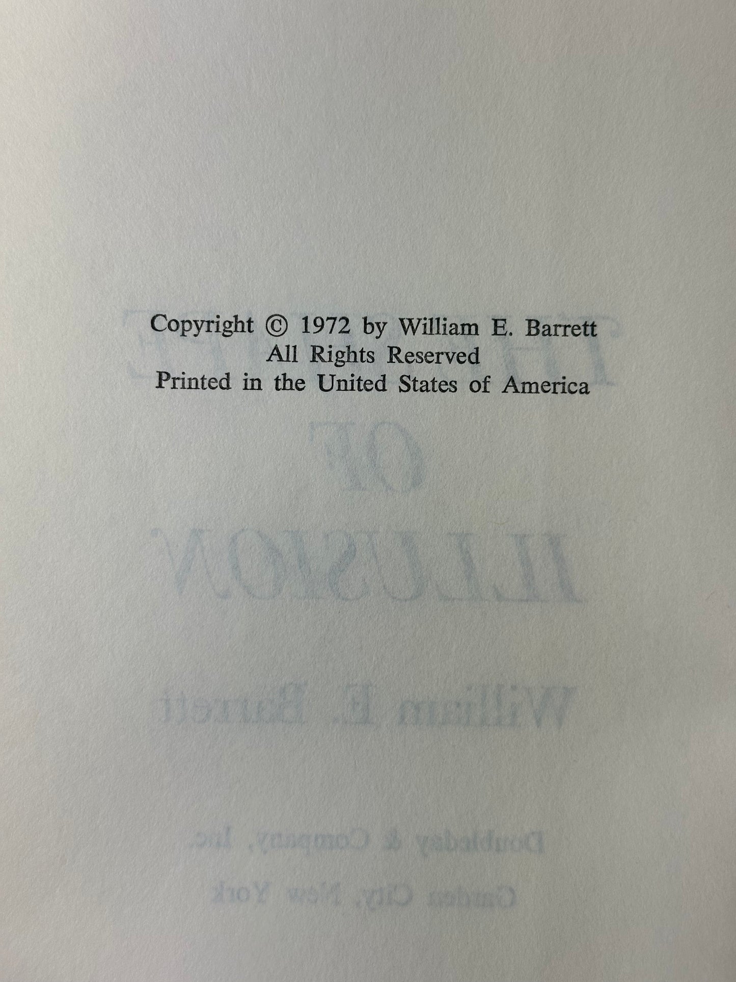 The Shape of Illusion by William Barrett 1972