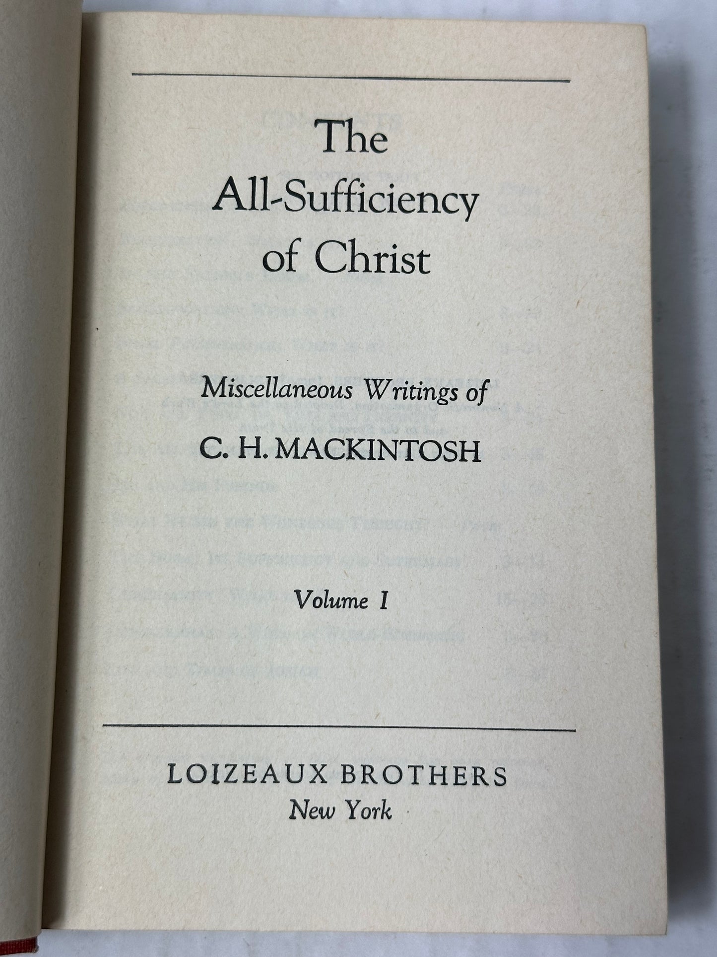 Miscellaneous Writings 1955 The All Sufficiency of Christ